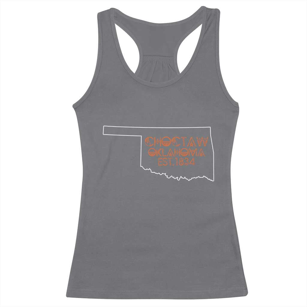 Choctaw Oklahoma OK Map Established 1834 Racerback Tank Top