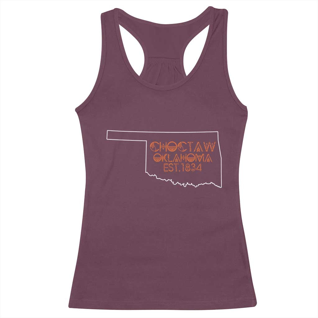 Choctaw Oklahoma OK Map Established 1834 Racerback Tank Top