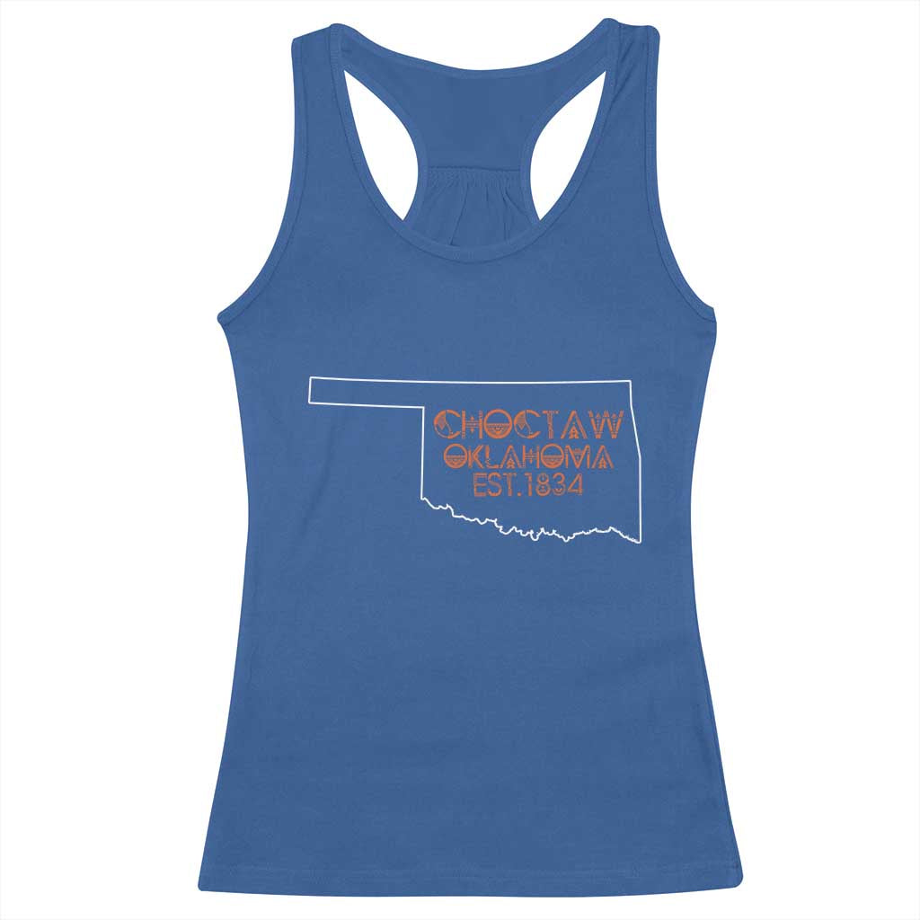 Choctaw Oklahoma OK Map Established 1834 Racerback Tank Top