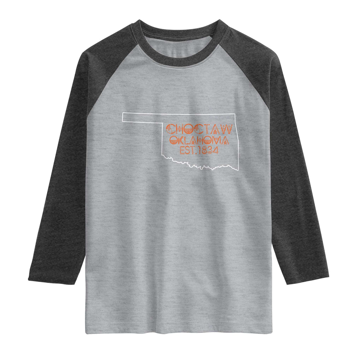 Choctaw Oklahoma OK Map Established 1834 Raglan Shirt