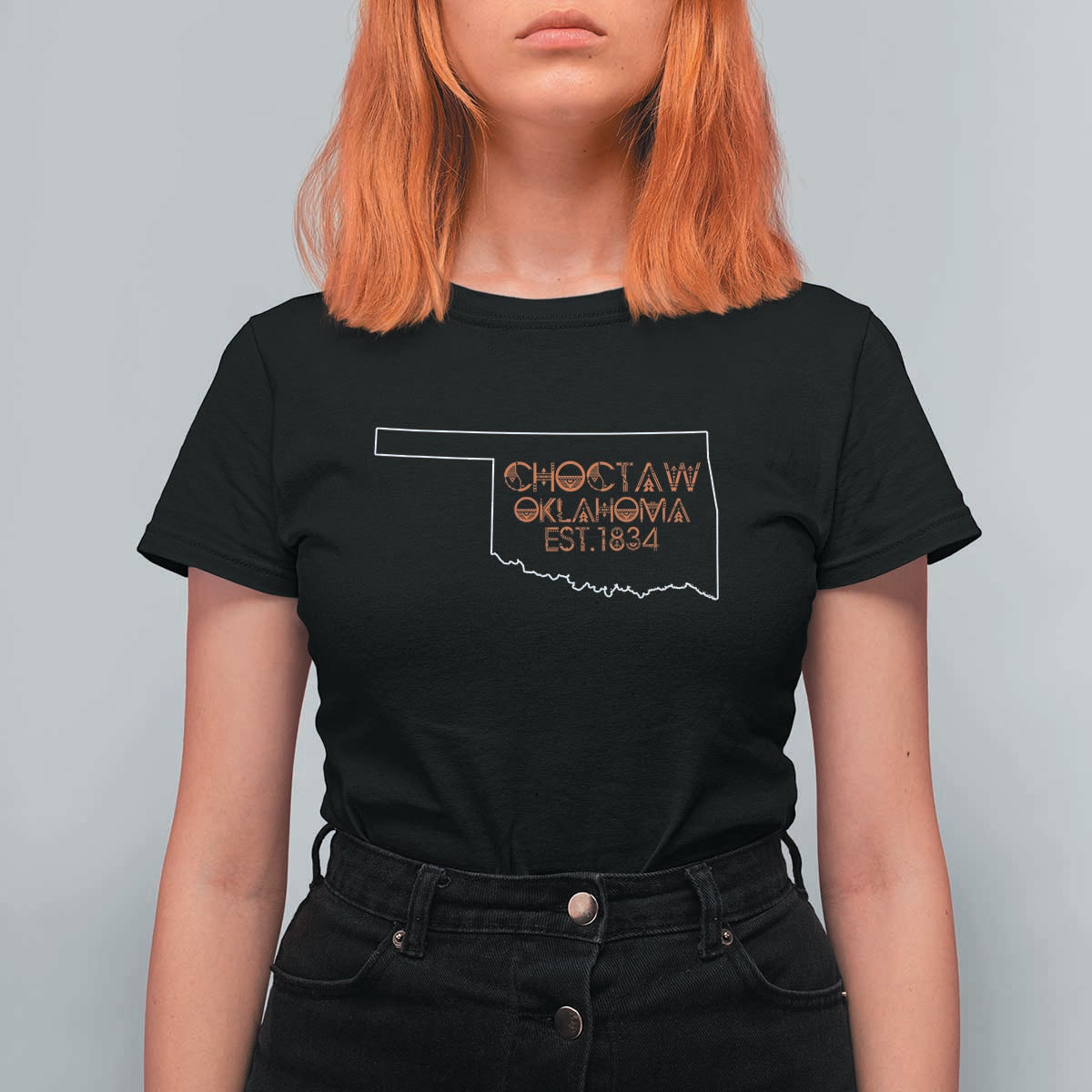 Choctaw Oklahoma OK Map Established 1834 T Shirt For Women