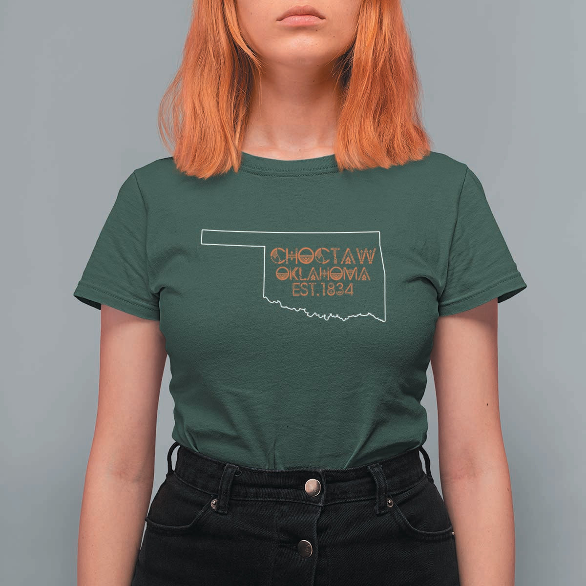 Choctaw Oklahoma OK Map Established 1834 T Shirt For Women