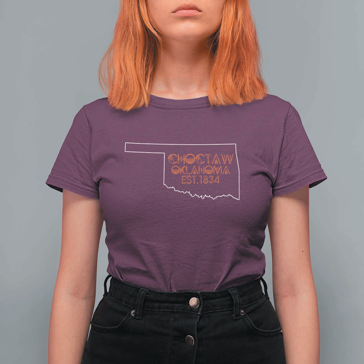 Choctaw Oklahoma OK Map Established 1834 T Shirt For Women