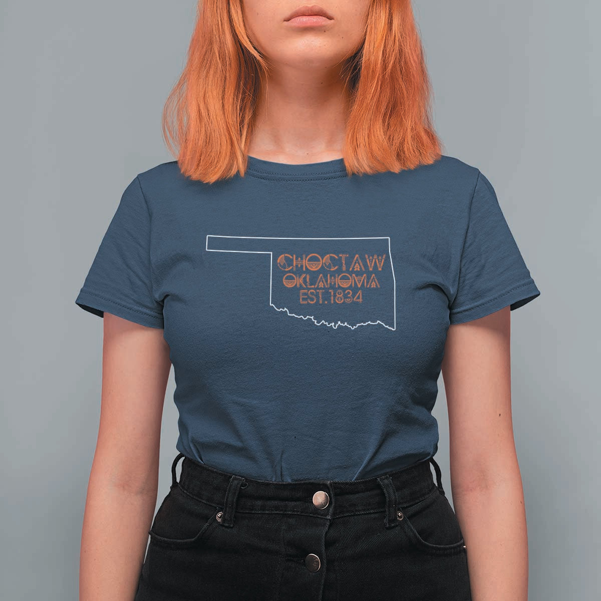 Choctaw Oklahoma OK Map Established 1834 T Shirt For Women