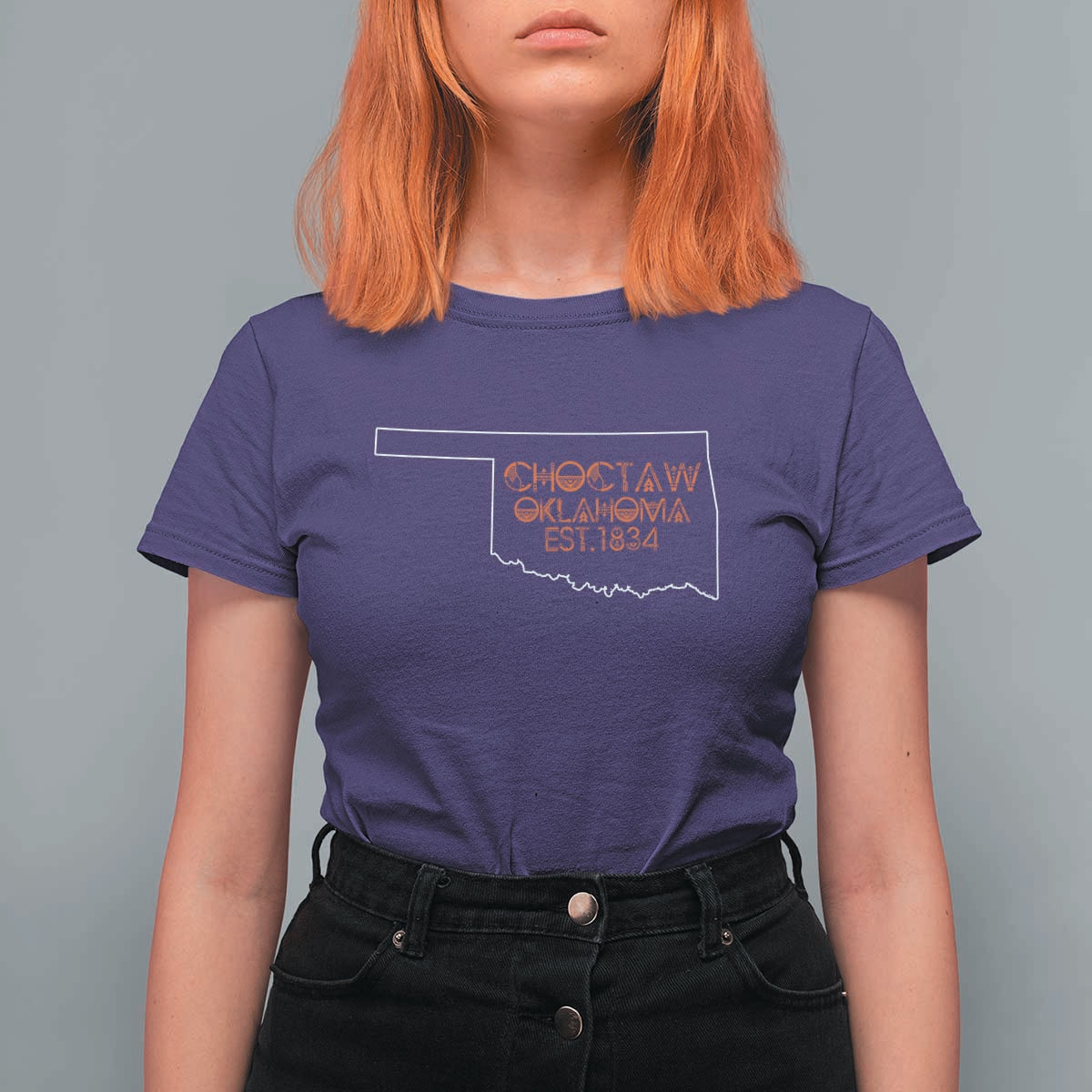 Choctaw Oklahoma OK Map Established 1834 T Shirt For Women