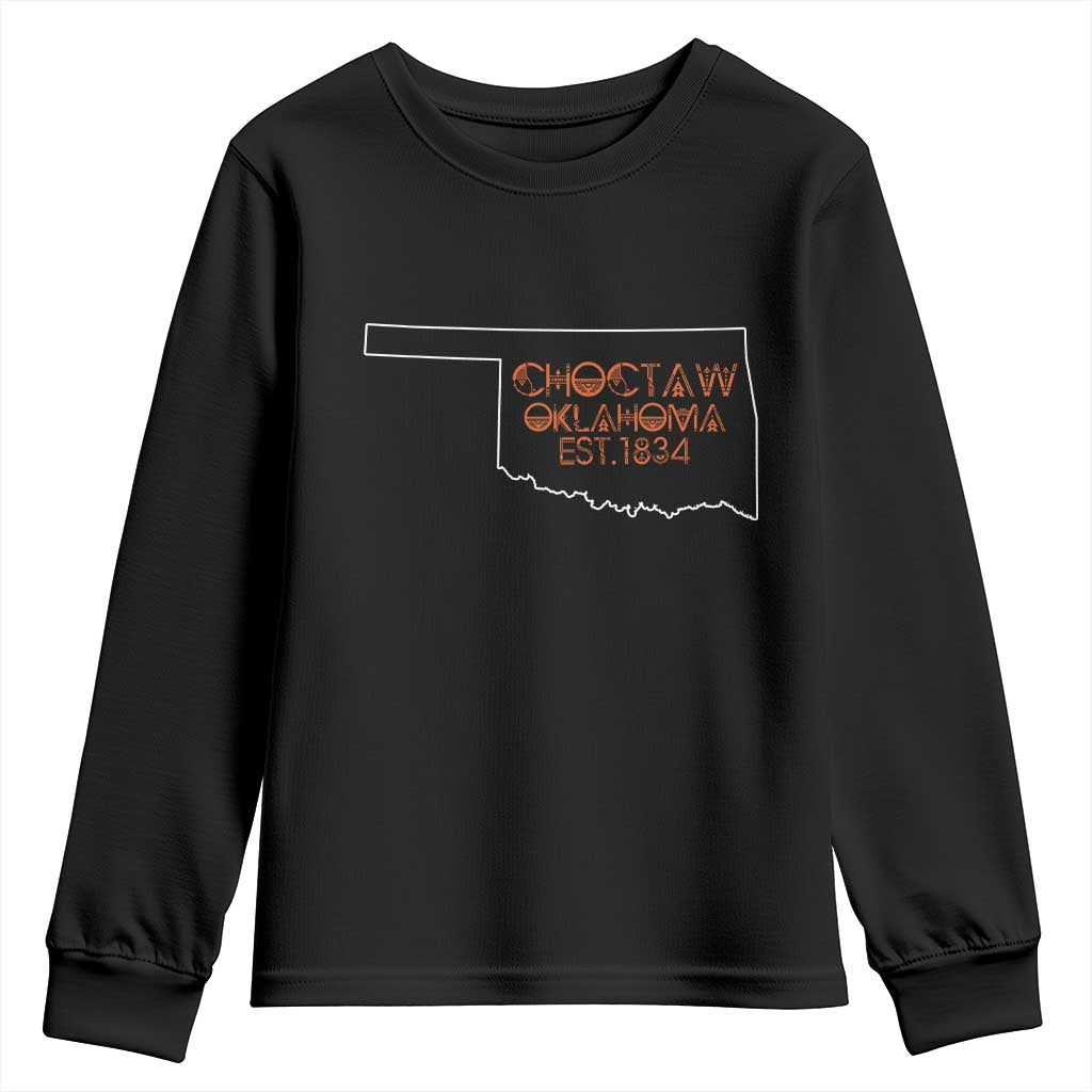 Choctaw Oklahoma OK Map Established 1834 Youth Sweatshirt