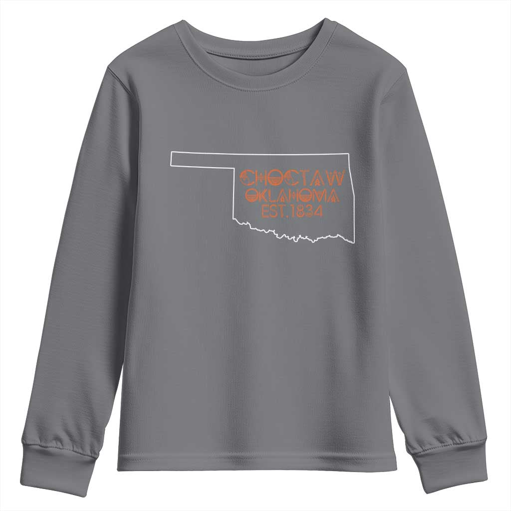 Choctaw Oklahoma OK Map Established 1834 Youth Sweatshirt