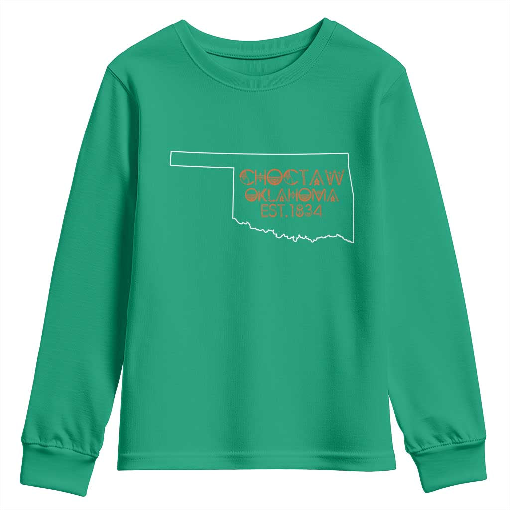Choctaw Oklahoma OK Map Established 1834 Youth Sweatshirt