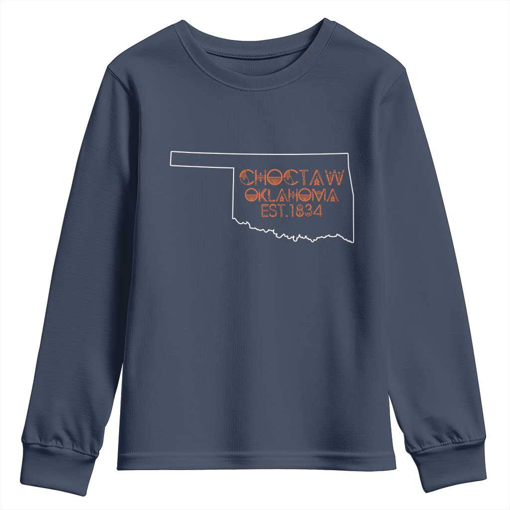Choctaw Oklahoma OK Map Established 1834 Youth Sweatshirt