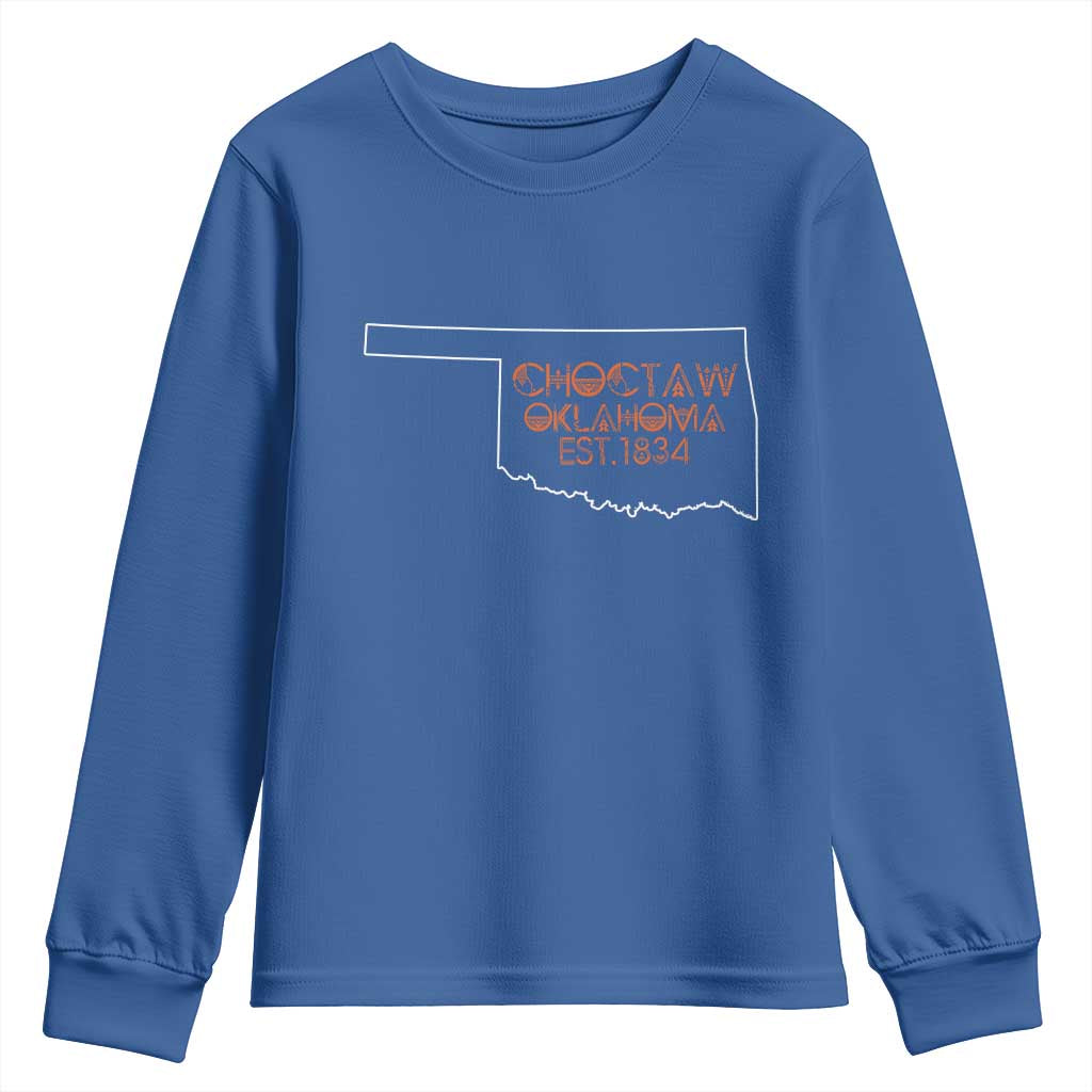 Choctaw Oklahoma OK Map Established 1834 Youth Sweatshirt