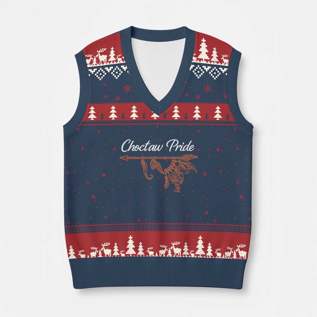 Choctaw Oklahoma OK Pride Native American V-Neck Knit Sweater Vest