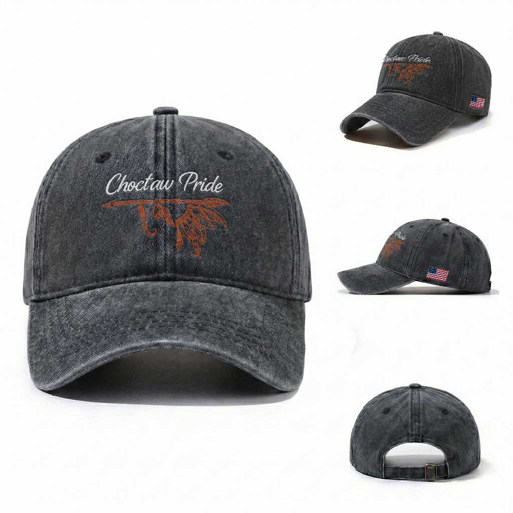 Choctaw Oklahoma OK Pride Native American Washed Cotton Baseball Cap