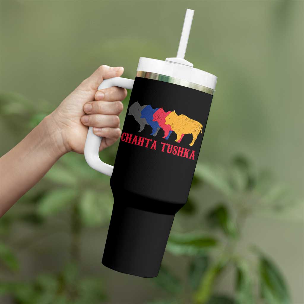 Choctaw Native American Chahta Tushka Tumbler With Handle