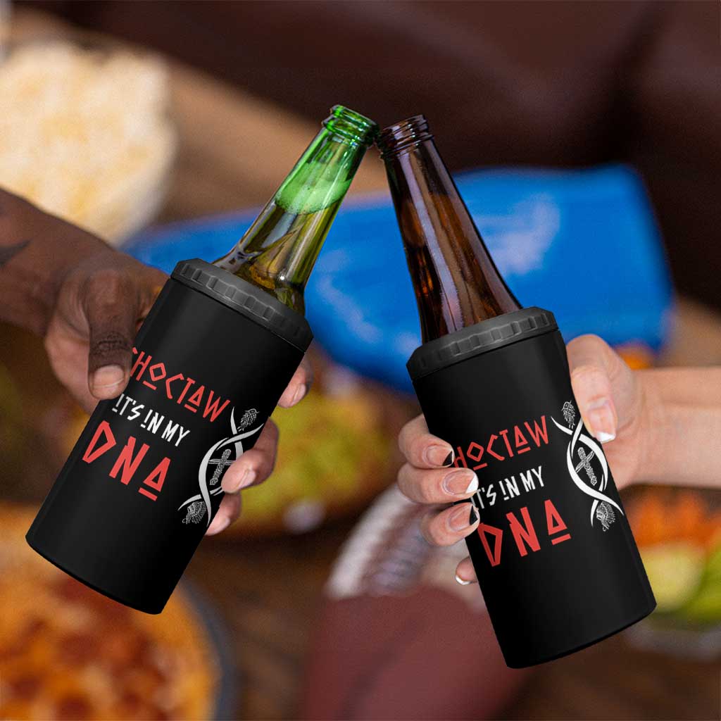 Choctaw Native American DNA Roots Indian Pride 4 in 1 Can Cooler Tumbler