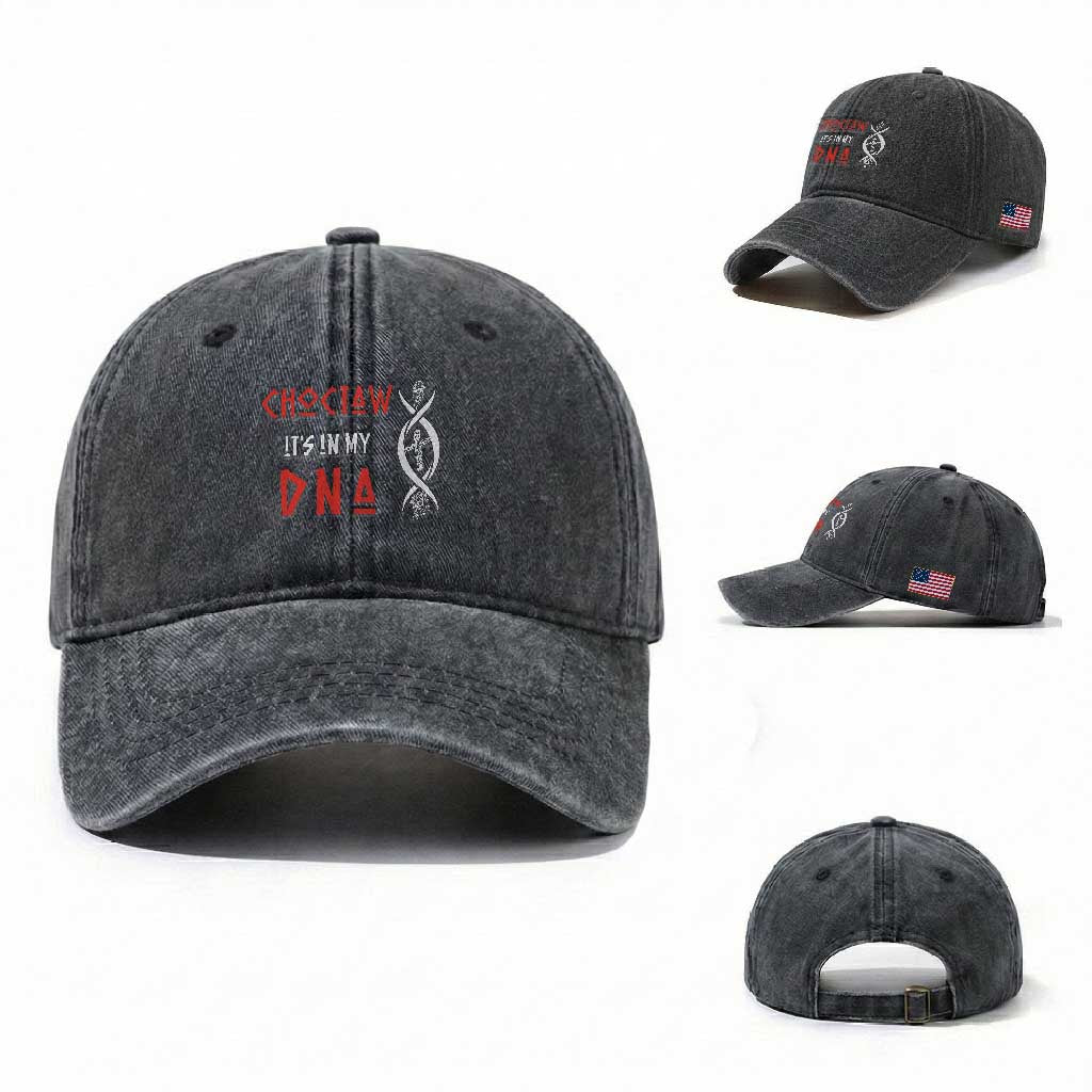 Choctaw Native American DNA Roots Indian Pride Washed Cotton Baseball Cap