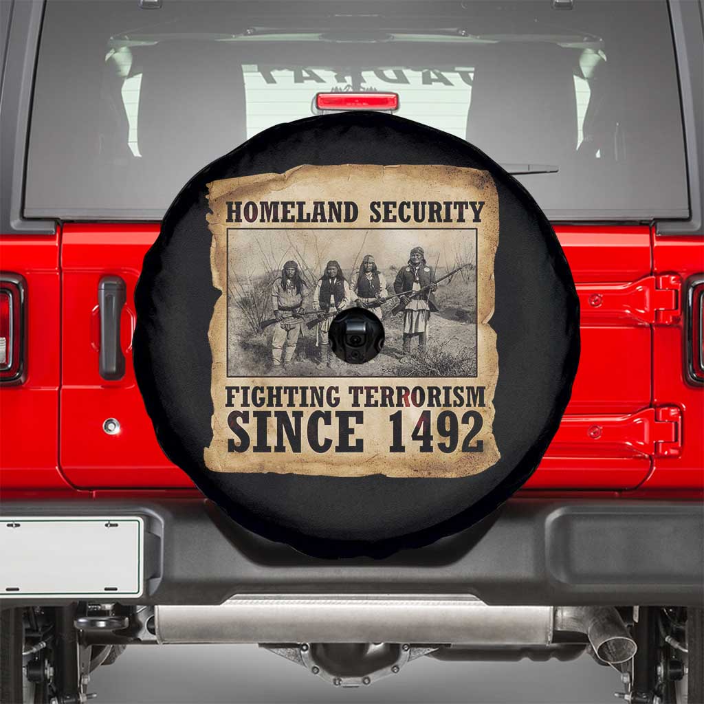 Homeland Security Fighting Terrorism Since 1492 Spare Tire Cover Native American Indian