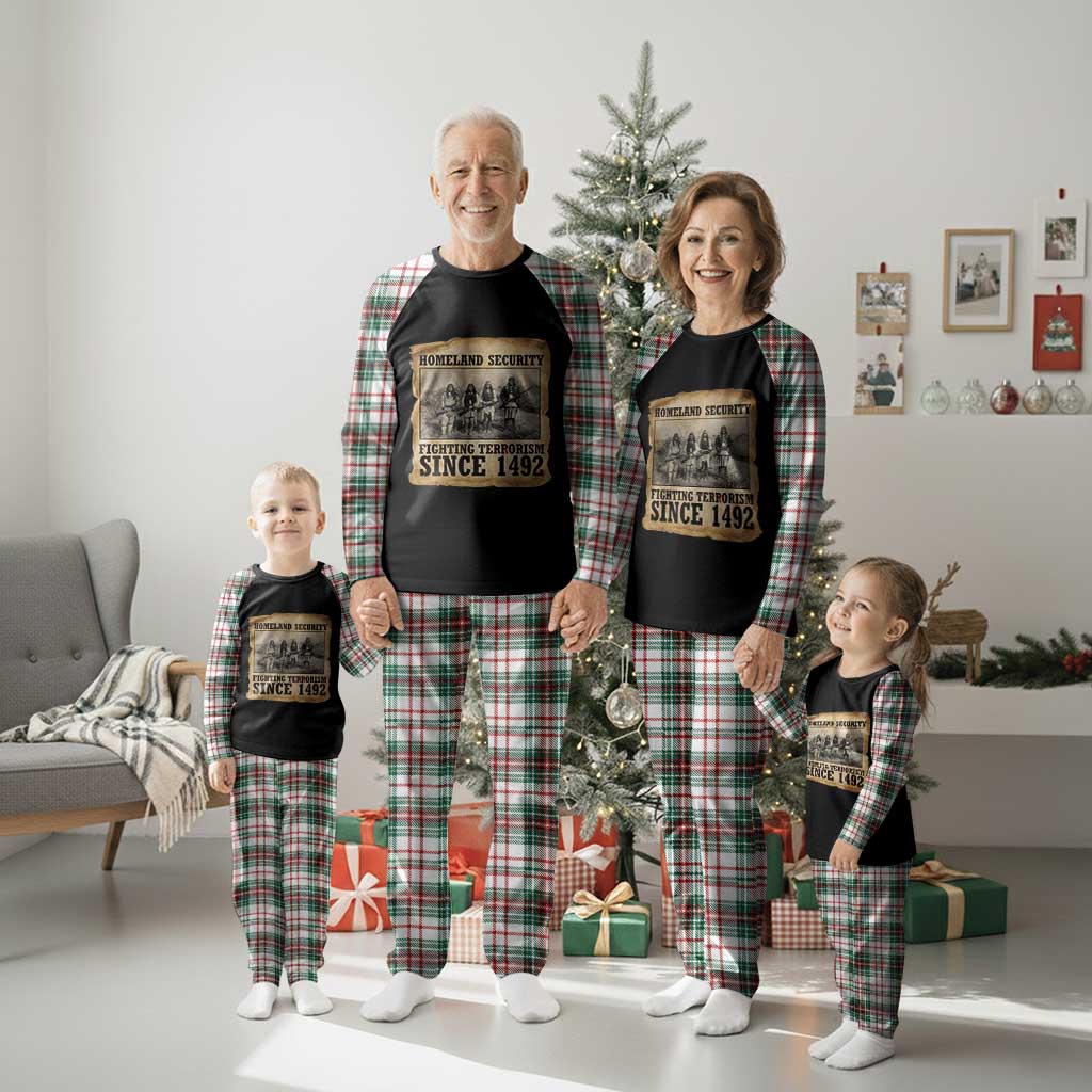 Homeland Security Fighting Terrorism Since 1492 Plaid Pajama Set Native American Indian