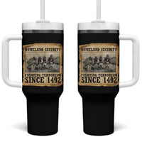 Homeland Security Fighting Terrorism Since 1492 Tumbler With Handle Native American Indian