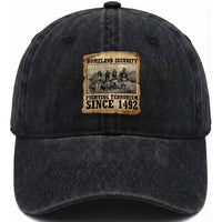 Homeland Security Fighting Terrorism Since 1492 Washed Cotton Baseball Cap Native American Indian