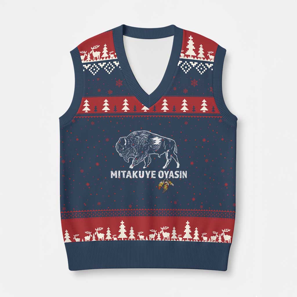 Lakota Tribe Teton Sioux Nation Native American Pride V-Neck Knit Sweater Vest