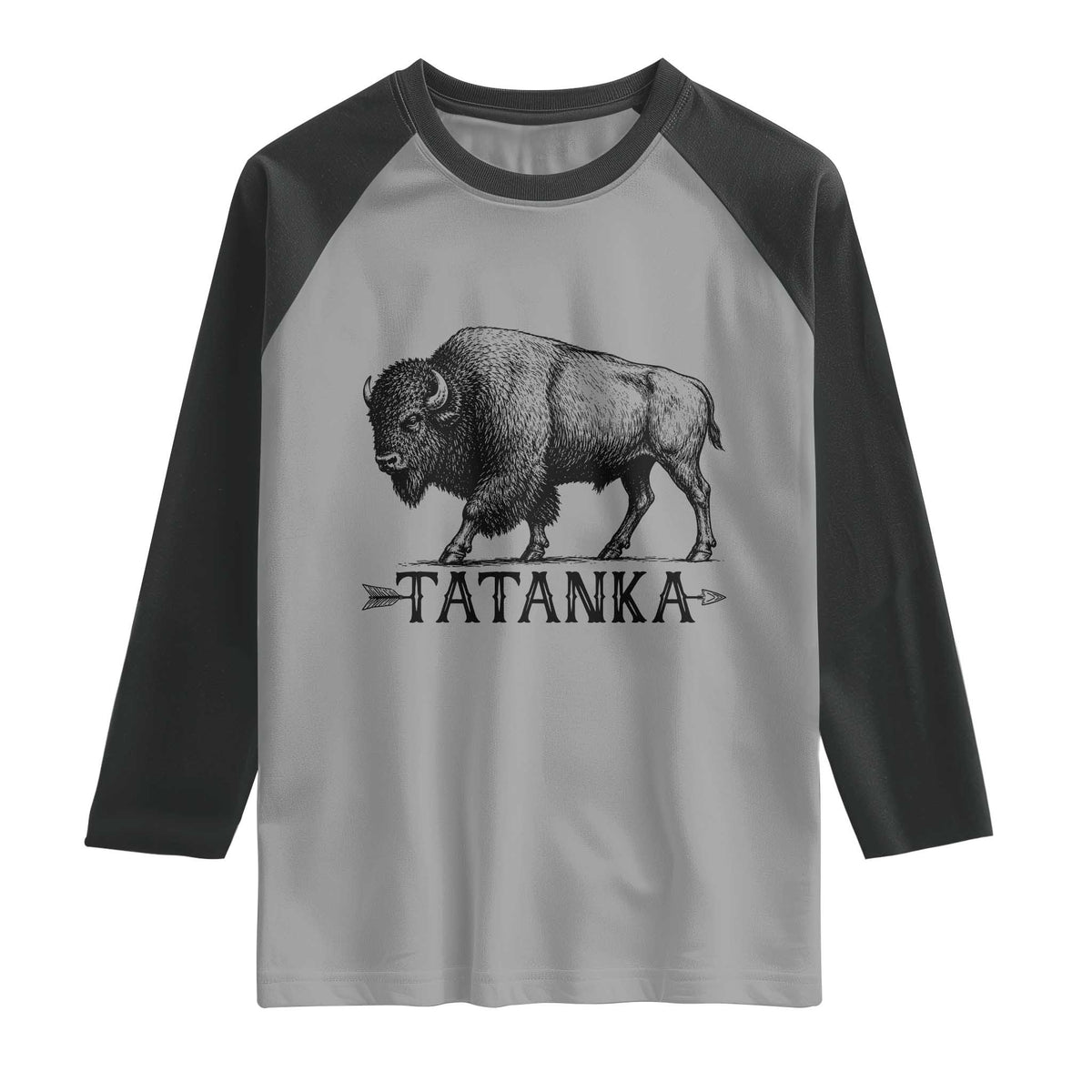 Tatanka Lakota Buffalo Bison Native American West Wildlife Raglan Shirt