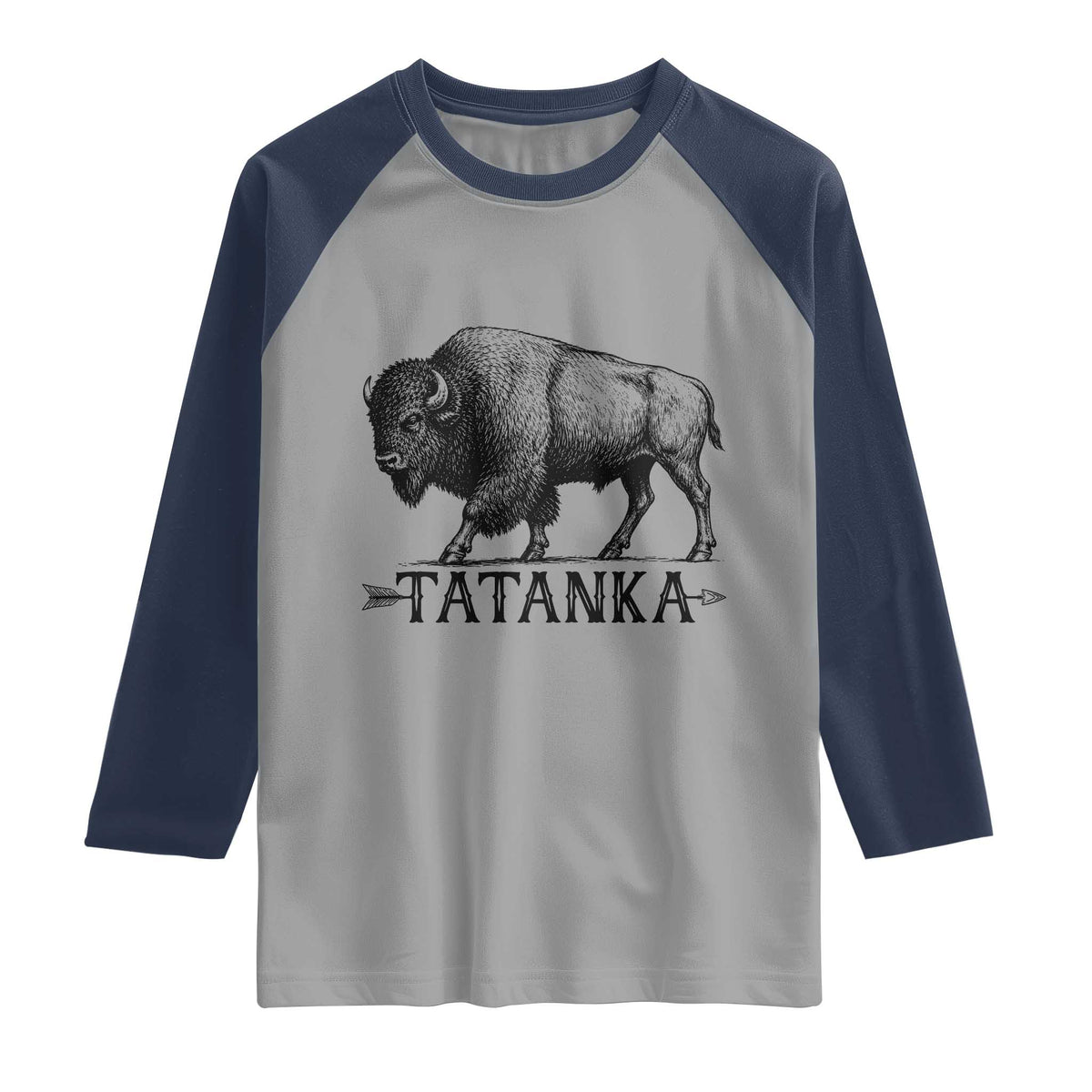 Tatanka Lakota Buffalo Bison Native American West Wildlife Raglan Shirt