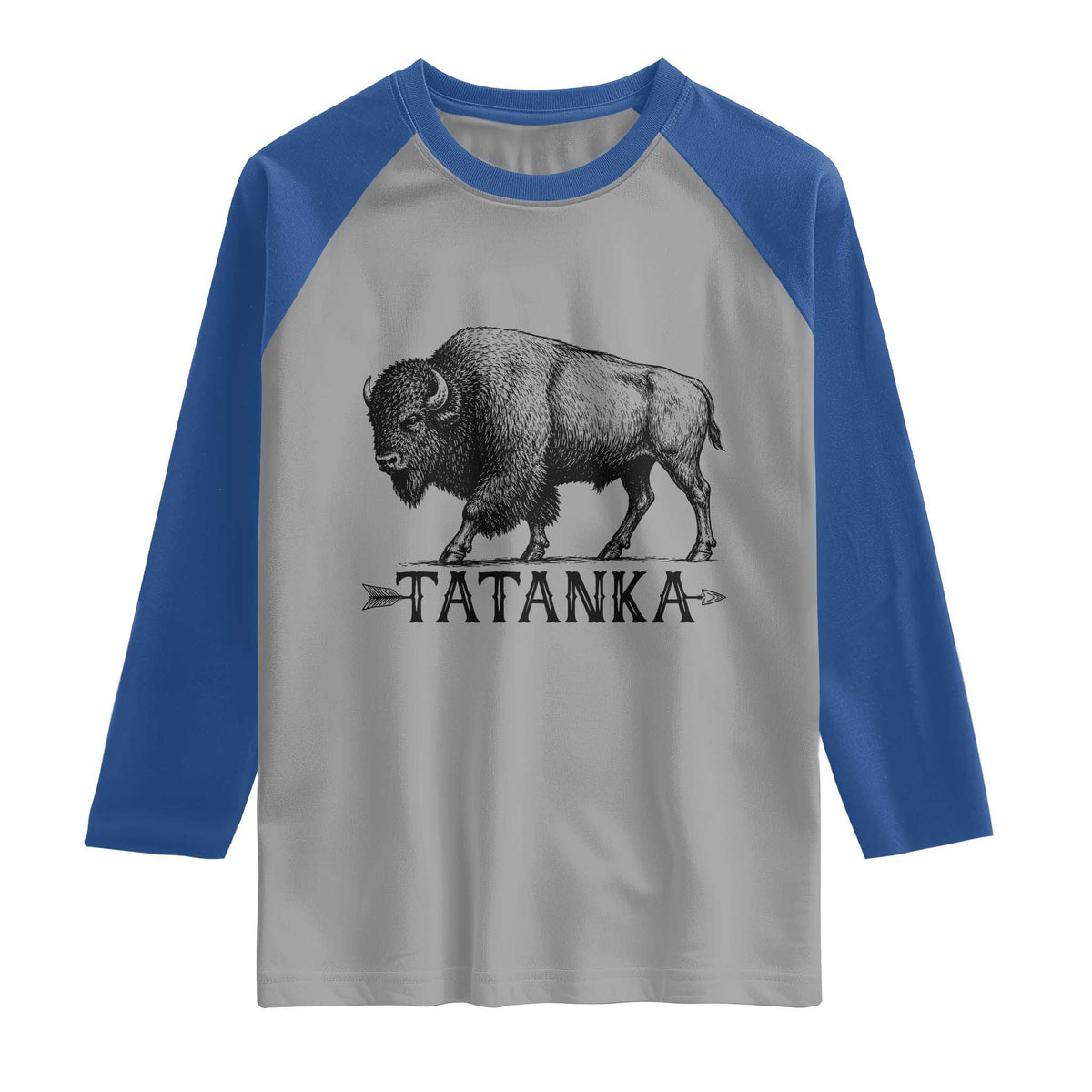 Tatanka Lakota Buffalo Bison Native American West Wildlife Raglan Shirt