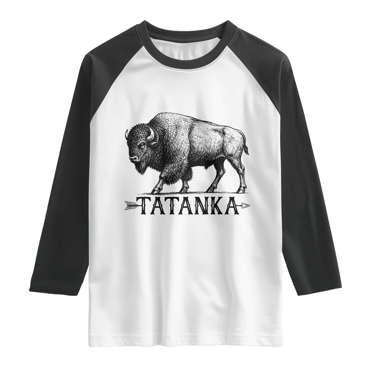 Tatanka Lakota Buffalo Bison Native American West Wildlife Raglan Shirt