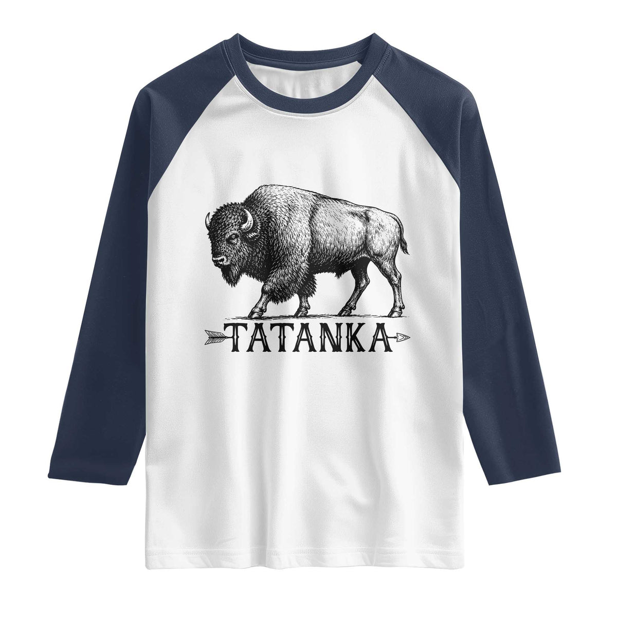 Tatanka Lakota Buffalo Bison Native American West Wildlife Raglan Shirt