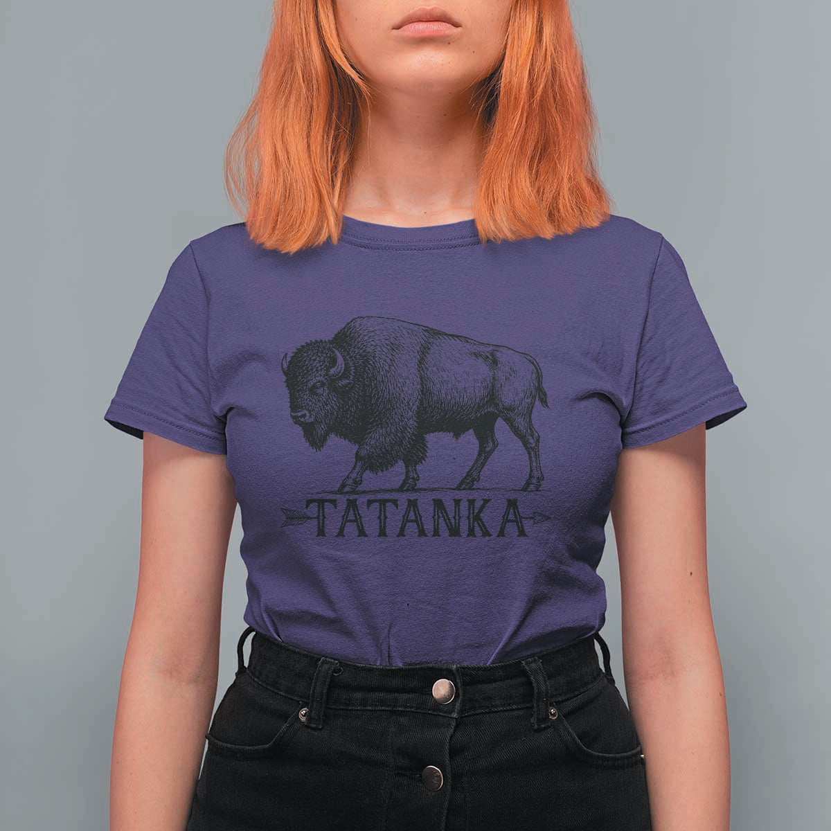 Tatanka Lakota Buffalo Bison Native American West Wildlife T Shirt For Women