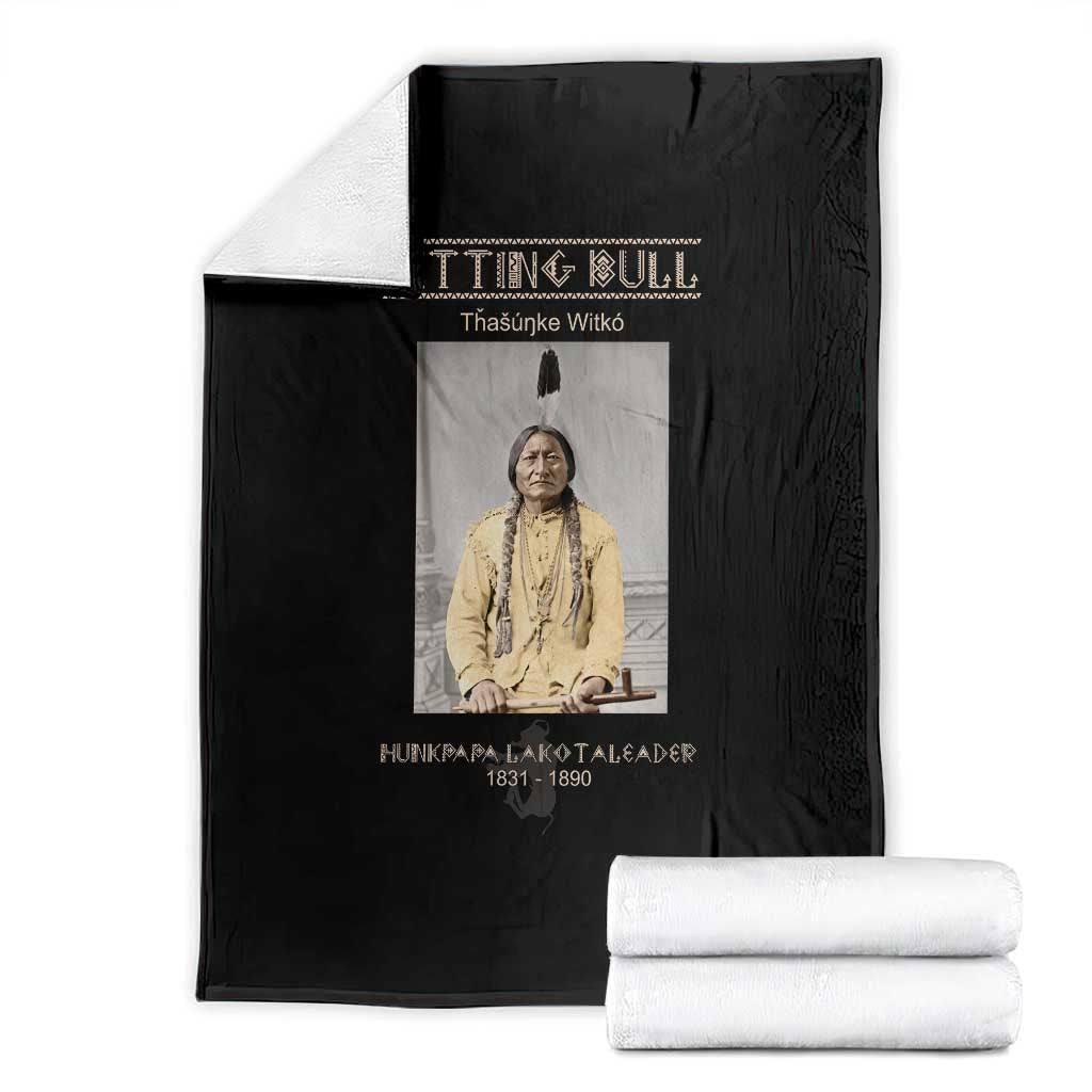 Sitting Bull Lakota Sioux Chief American Indian History Throw Blanket