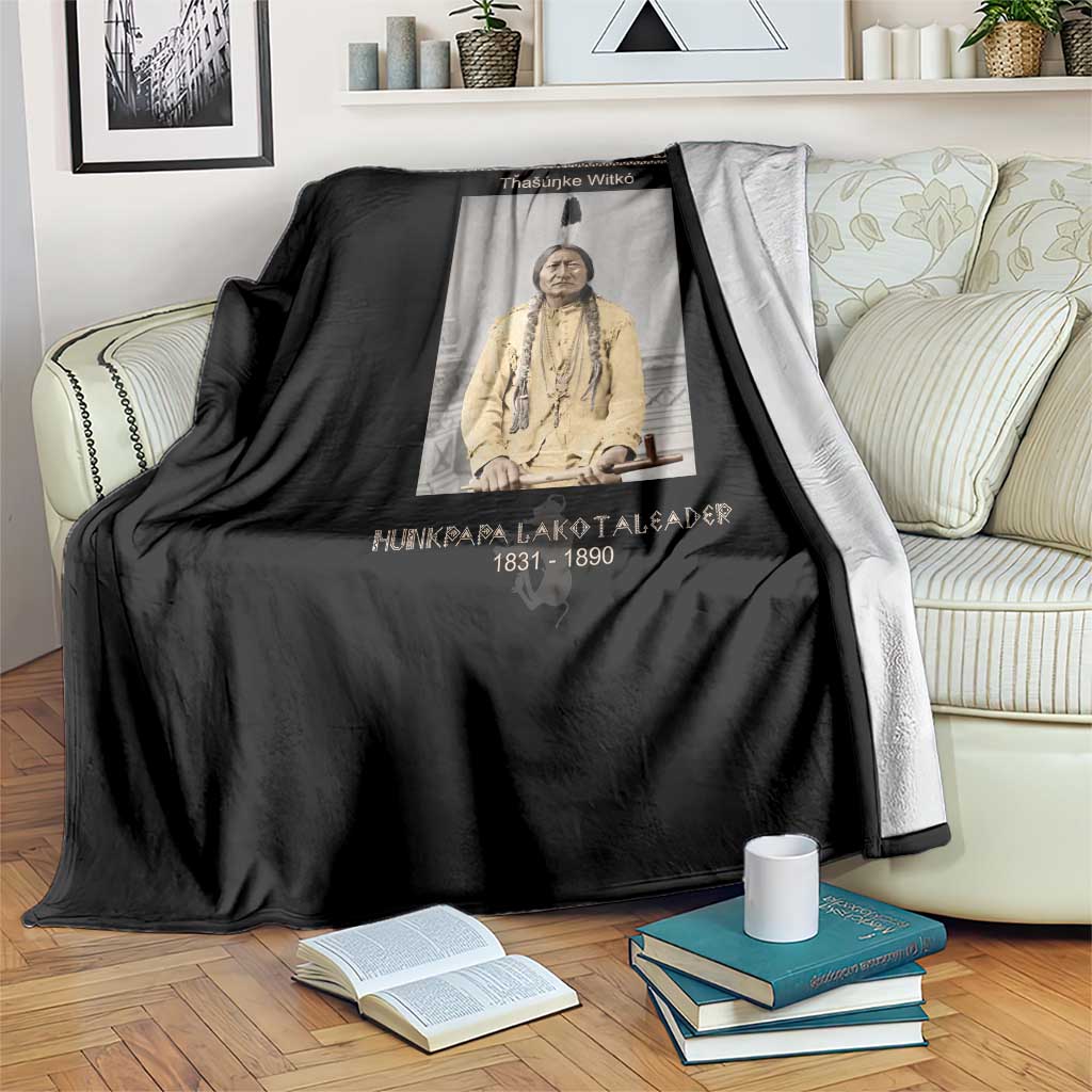 Sitting Bull Lakota Sioux Chief American Indian History Throw Blanket