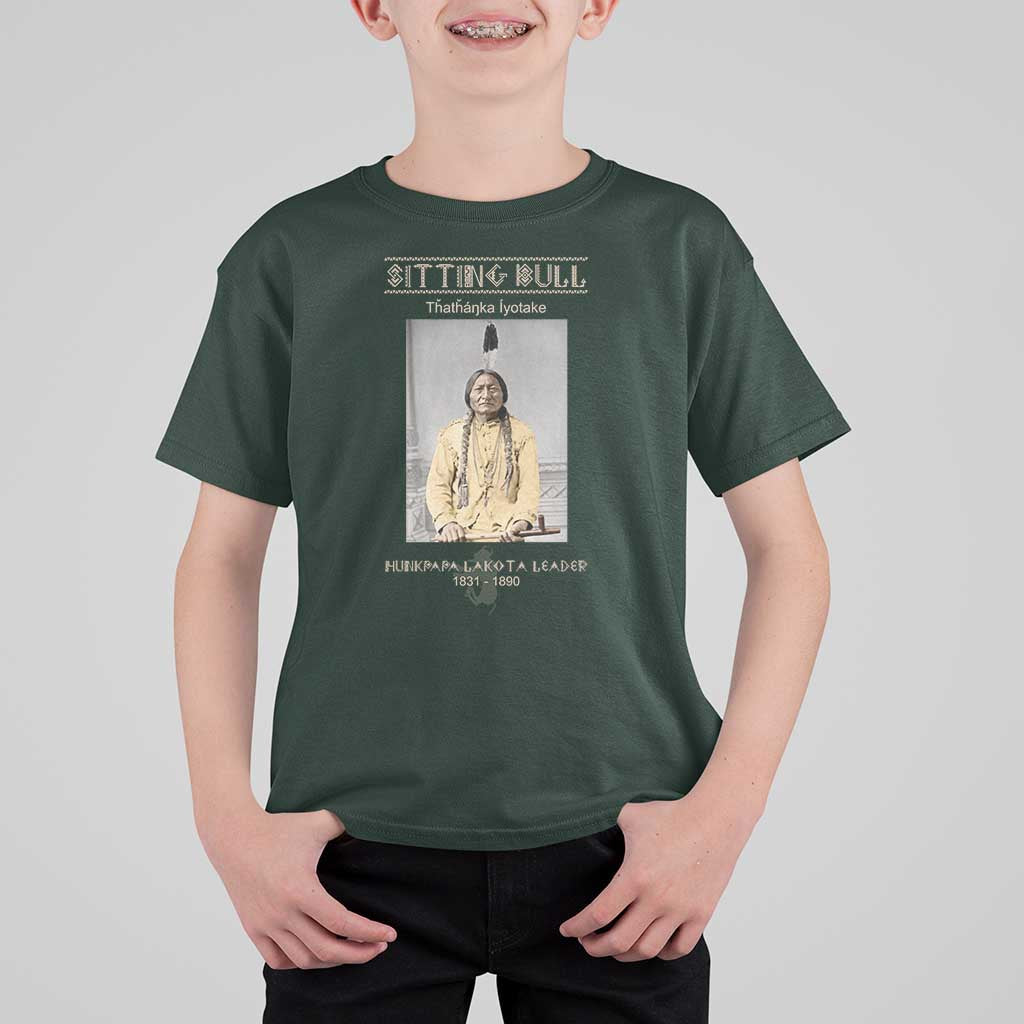 Sitting Bull Lakota Sioux Chief American Indian History T Shirt For Kid