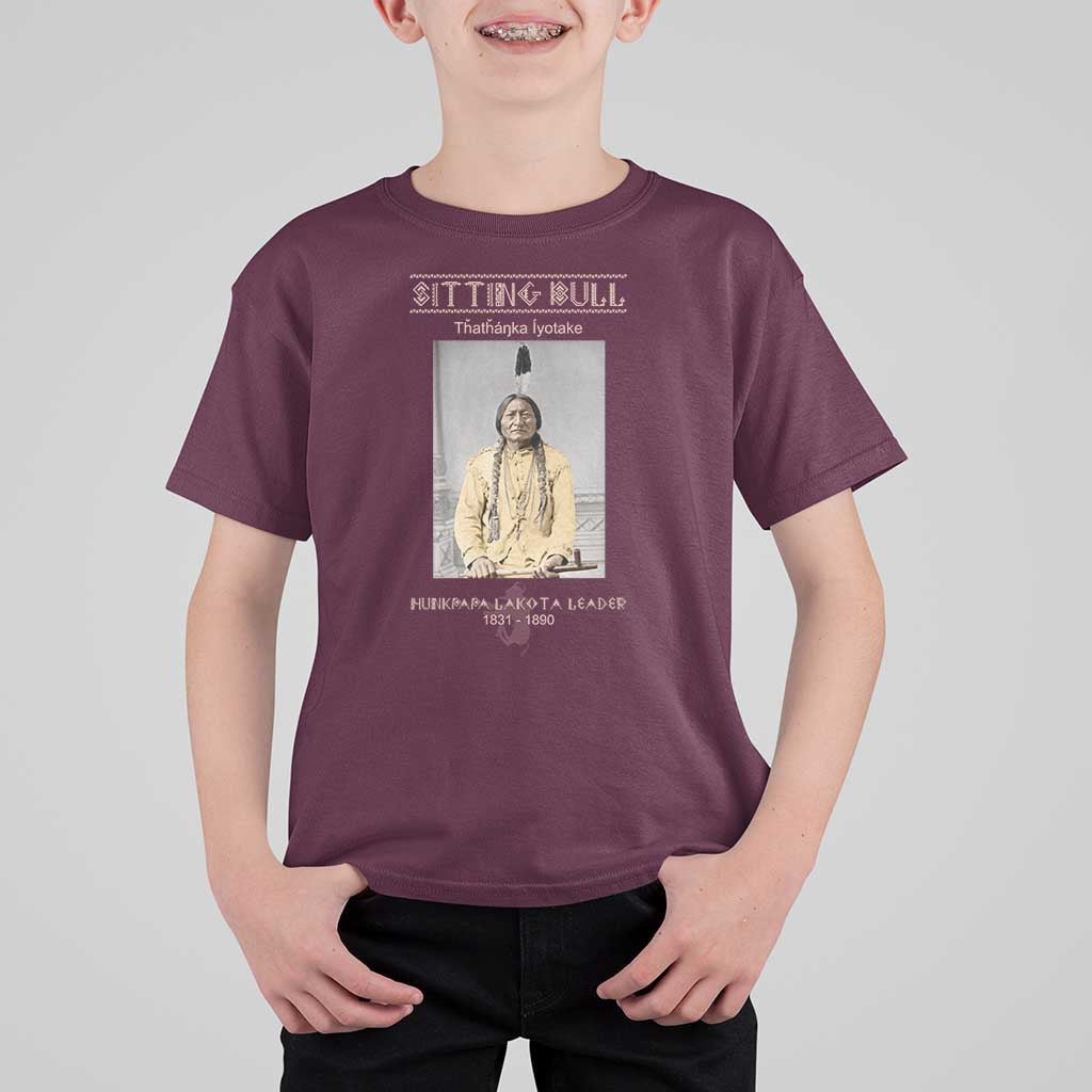 Sitting Bull Lakota Sioux Chief American Indian History T Shirt For Kid