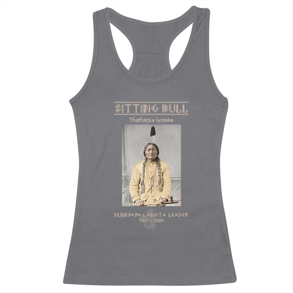 Sitting Bull Lakota Sioux Chief American Indian History Racerback Tank Top