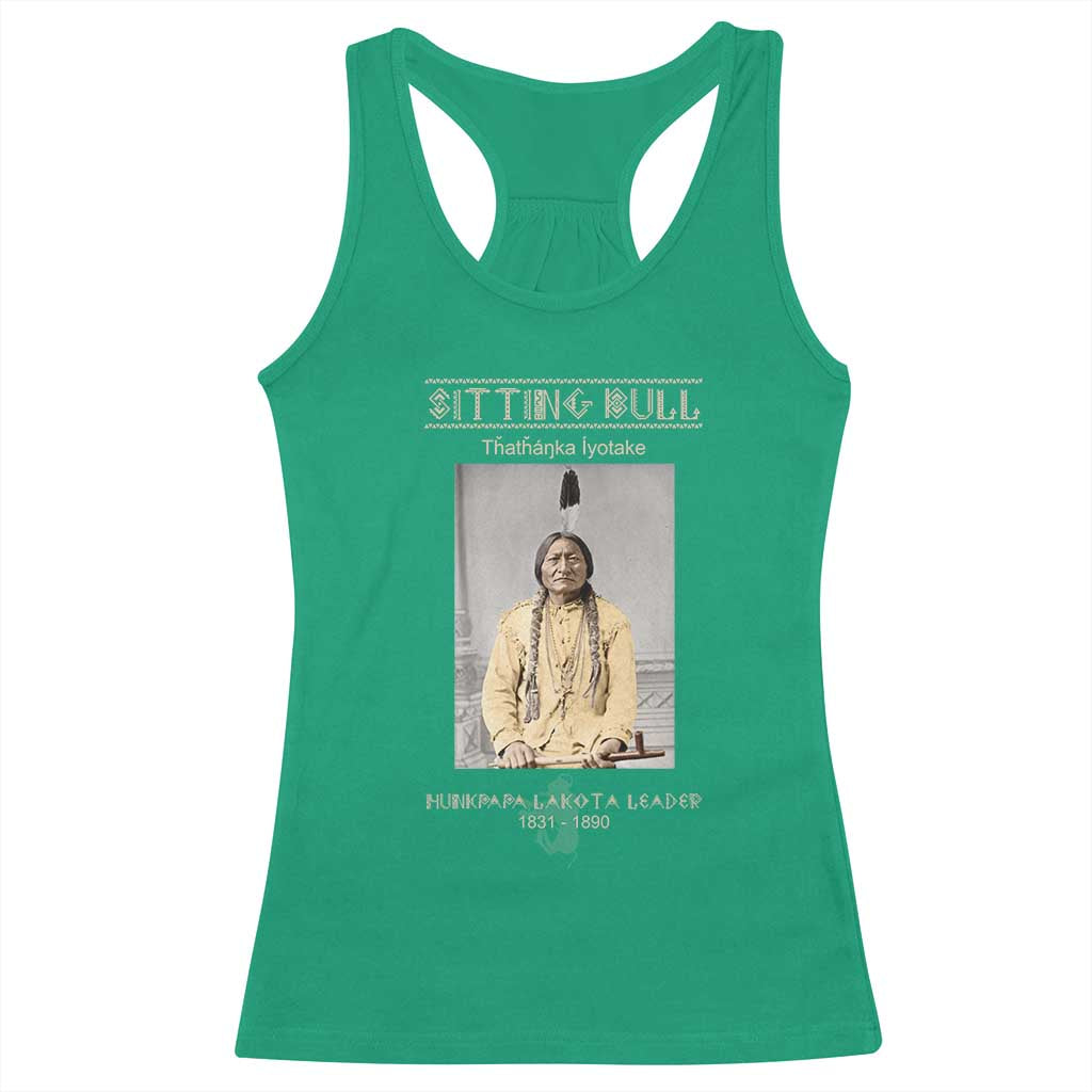 Sitting Bull Lakota Sioux Chief American Indian History Racerback Tank Top
