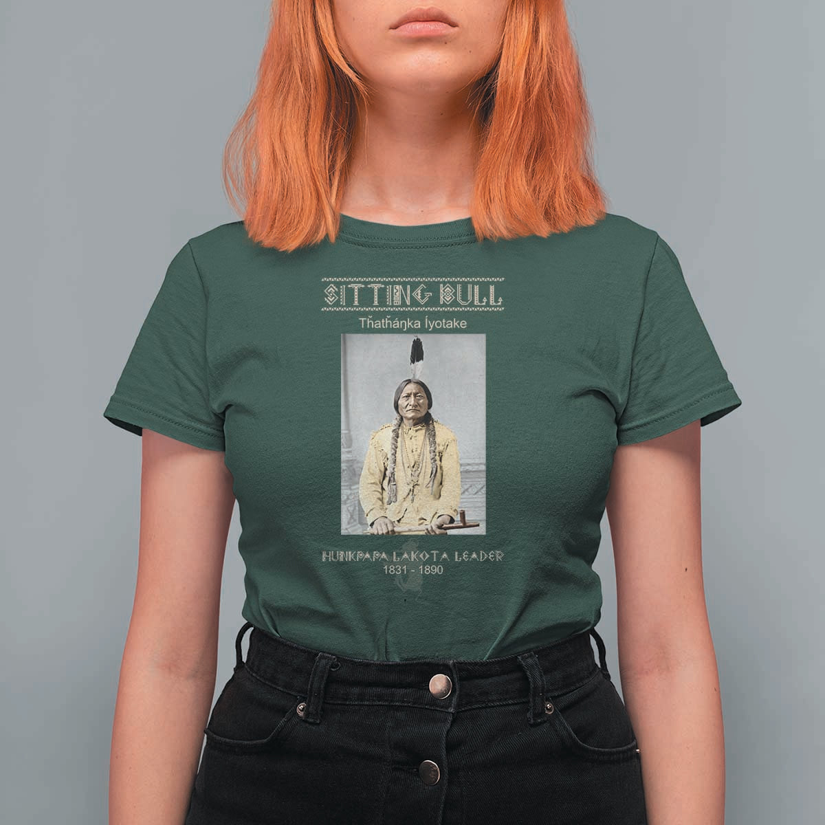 Sitting Bull Lakota Sioux Chief American Indian History T Shirt For Women