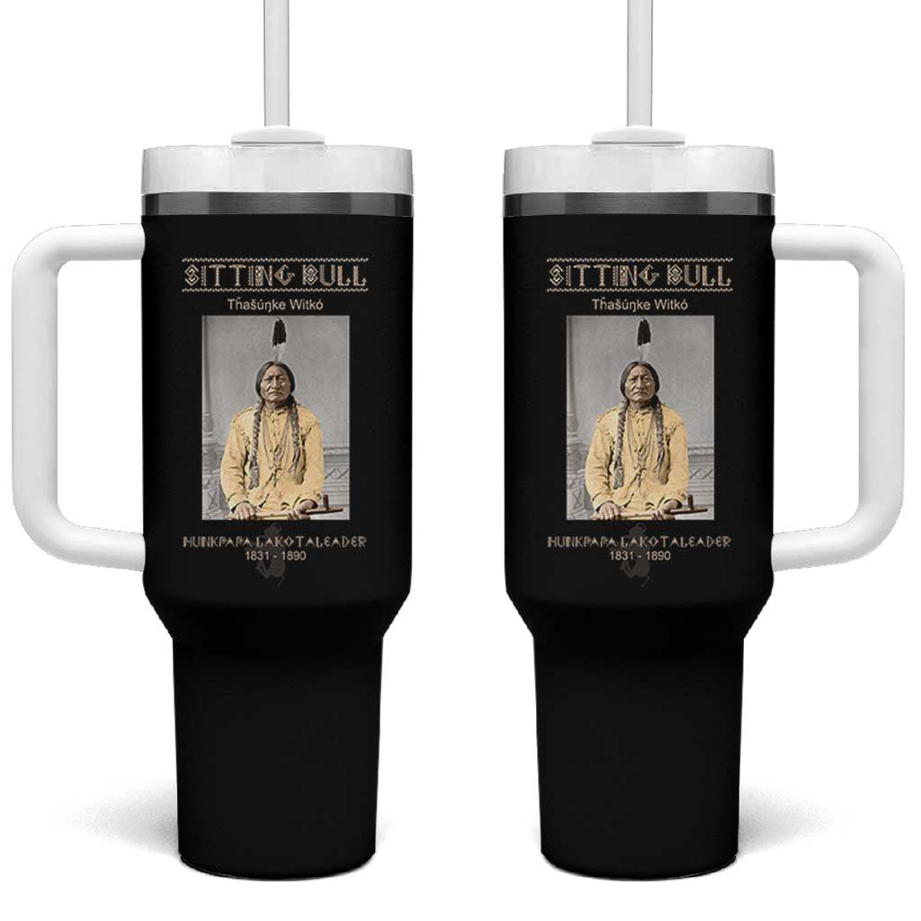 Sitting Bull Lakota Sioux Chief American Indian History Tumbler With Handle