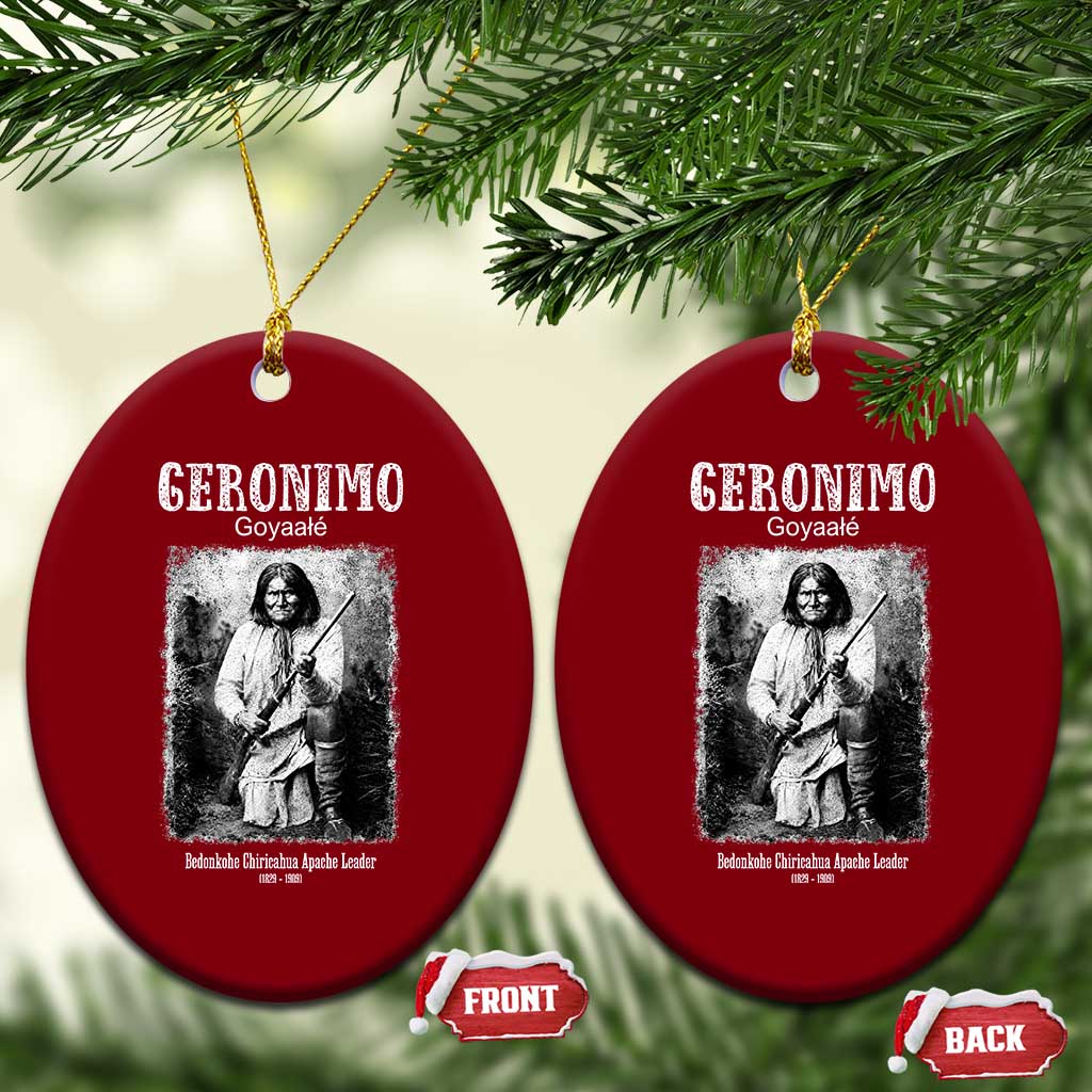 Geronimo Apache Leader American Indian History Ceramic Ornament
