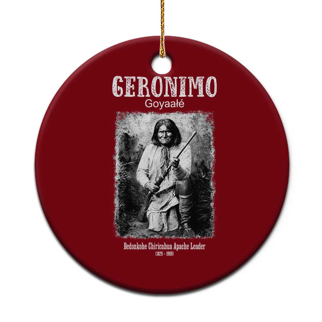 Geronimo Apache Leader American Indian History Ceramic Ornament