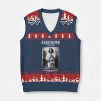 Geronimo Apache Leader American Indian History V-Neck Knit Sweater Vest