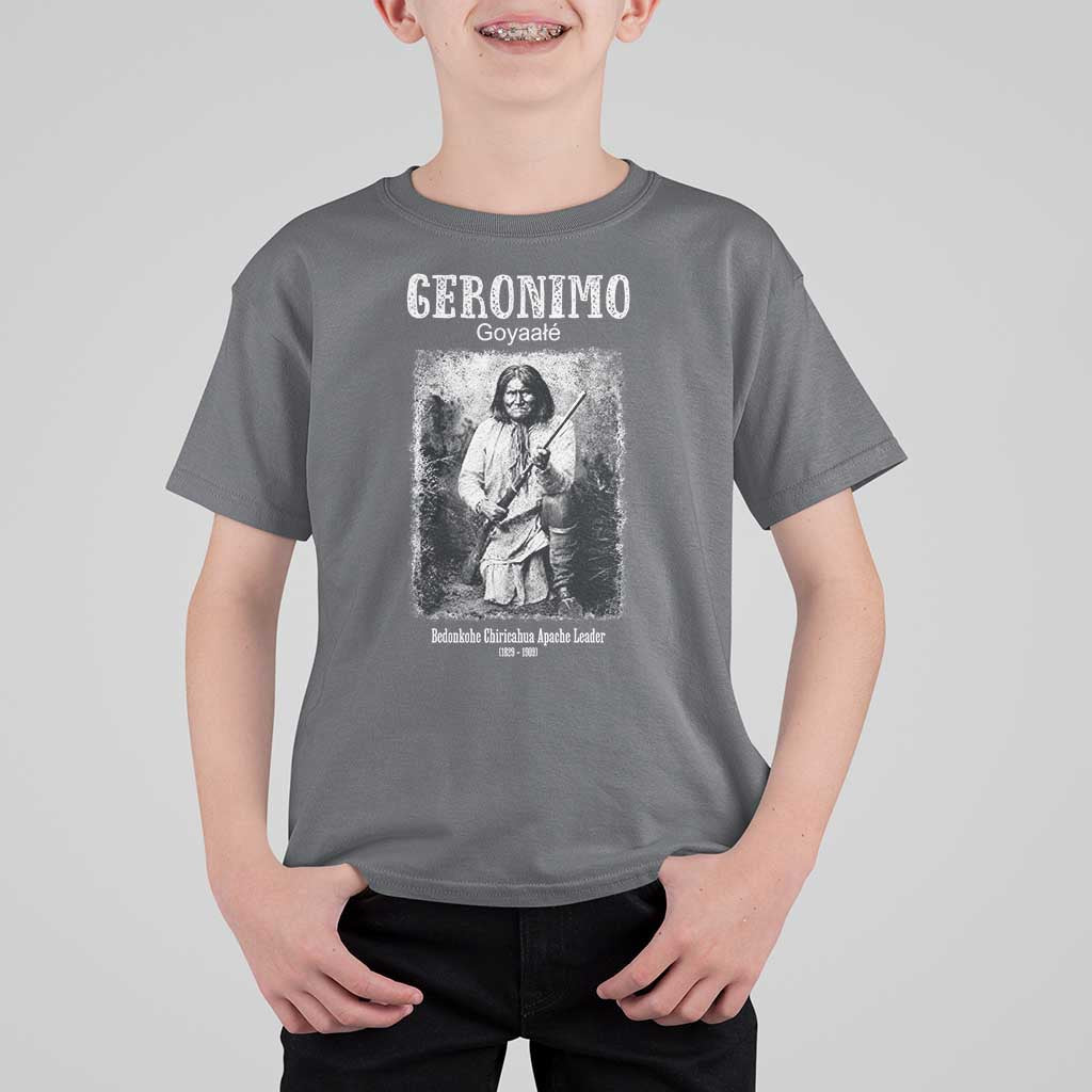 Geronimo Apache Leader American Indian History T Shirt For Kid