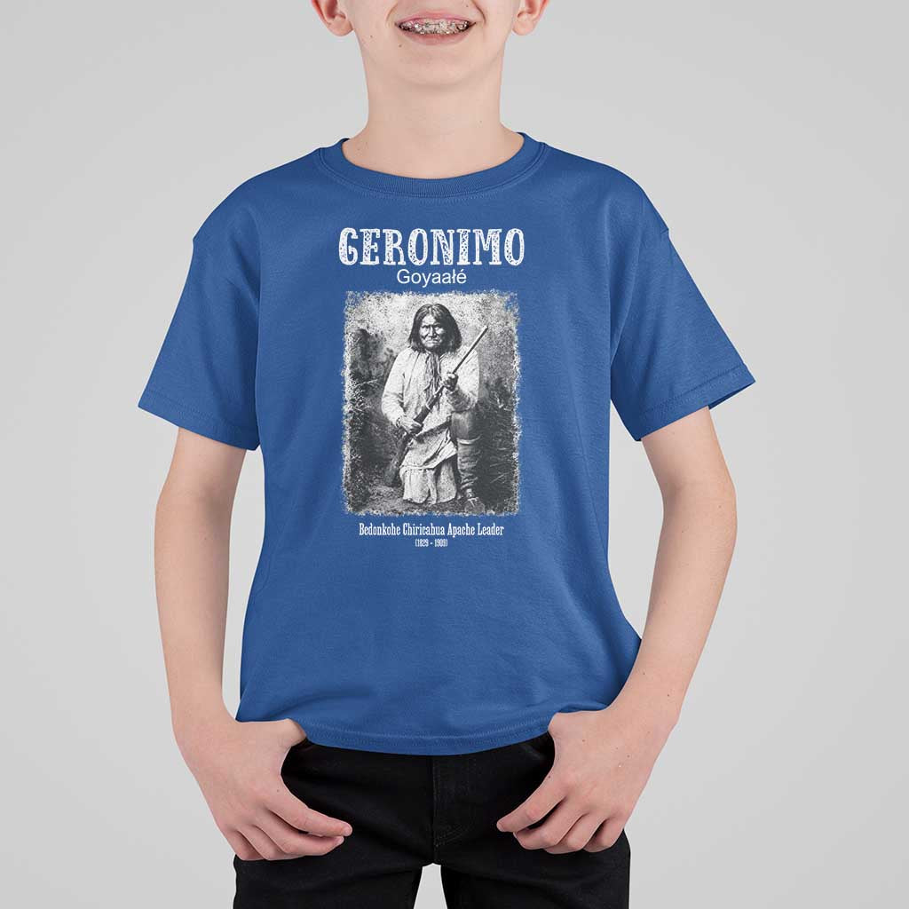 Geronimo Apache Leader American Indian History T Shirt For Kid