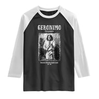 Geronimo Apache Leader American Indian History Raglan Shirt