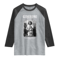 Geronimo Apache Leader American Indian History Raglan Shirt