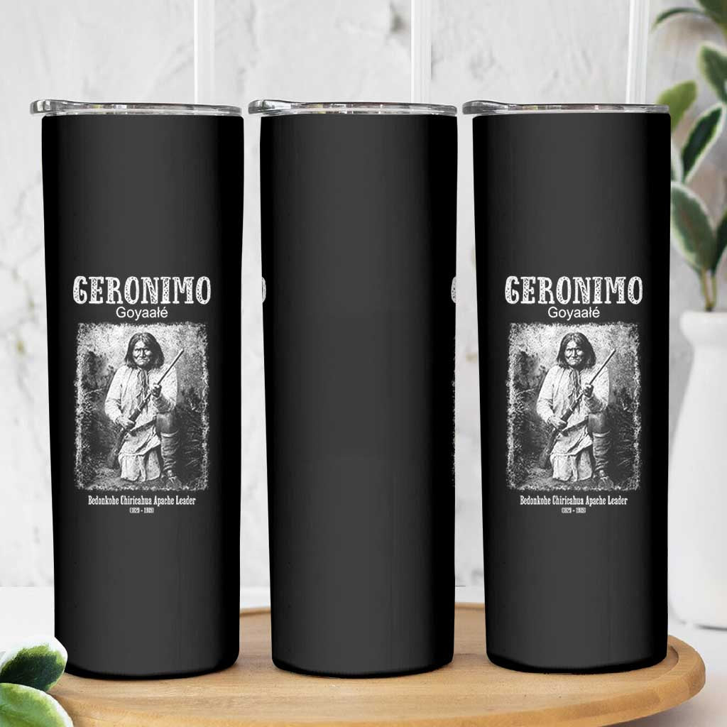 Geronimo Apache Leader American Indian History Skinny Tumbler