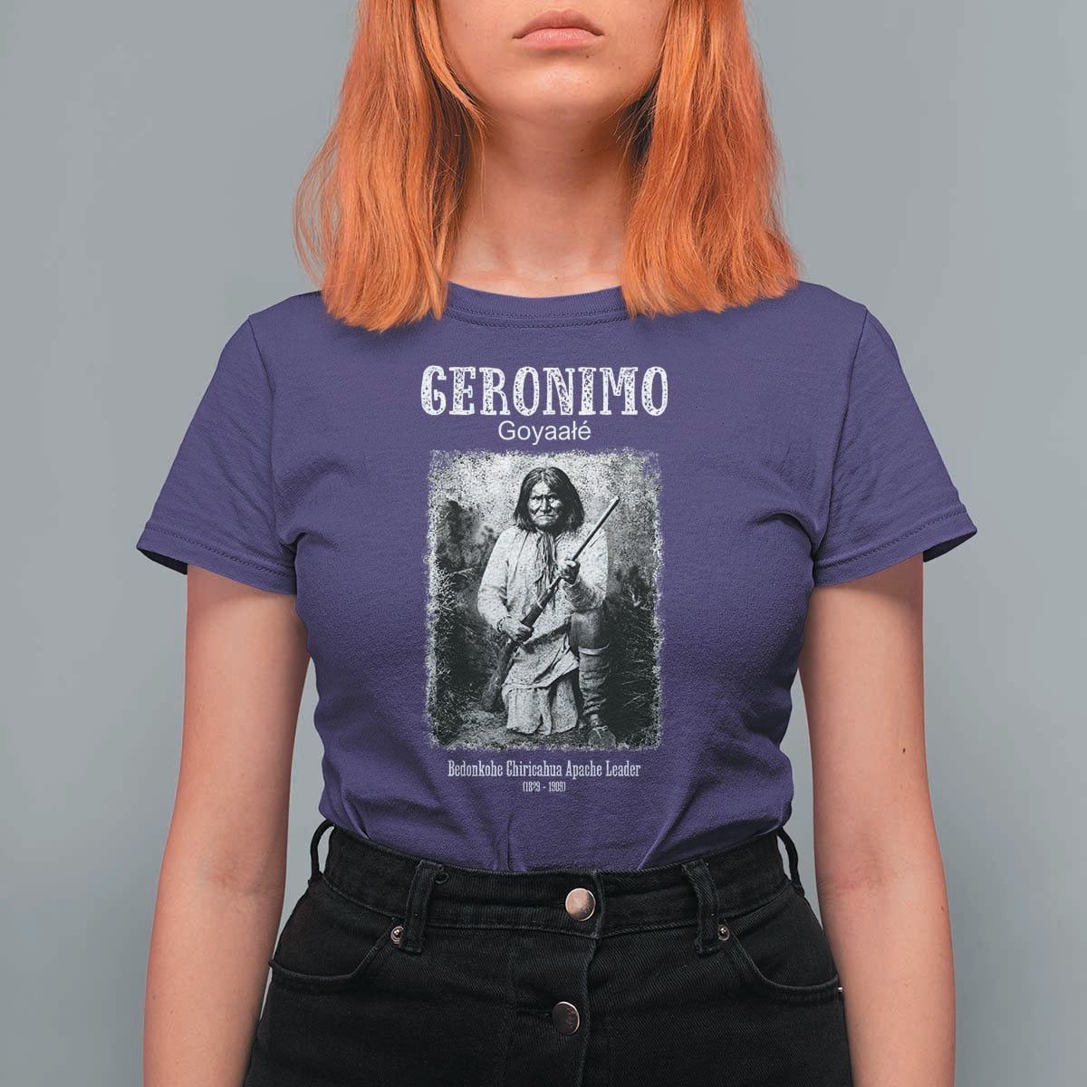 Geronimo Apache Leader American Indian History T Shirt For Women