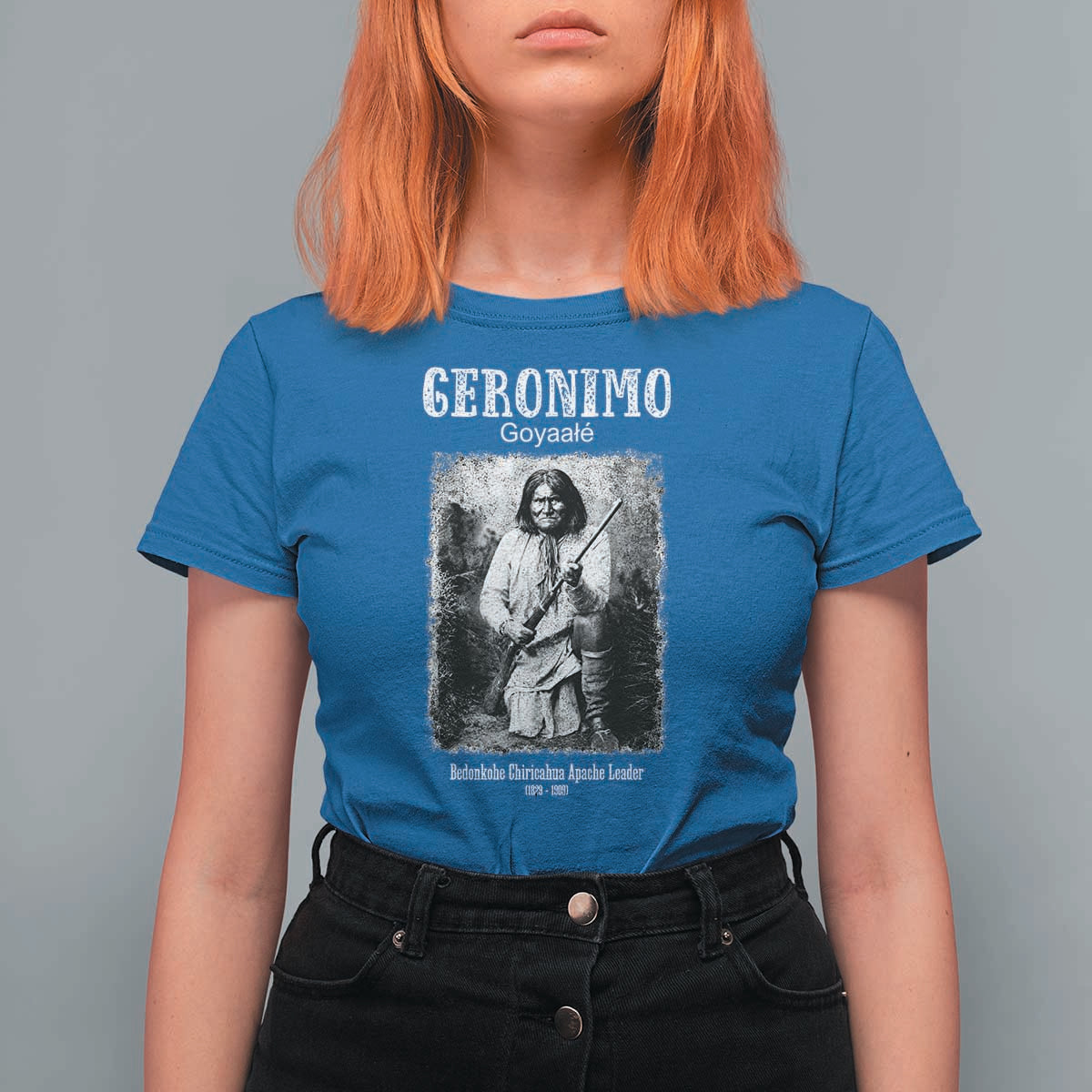 Geronimo Apache Leader American Indian History T Shirt For Women