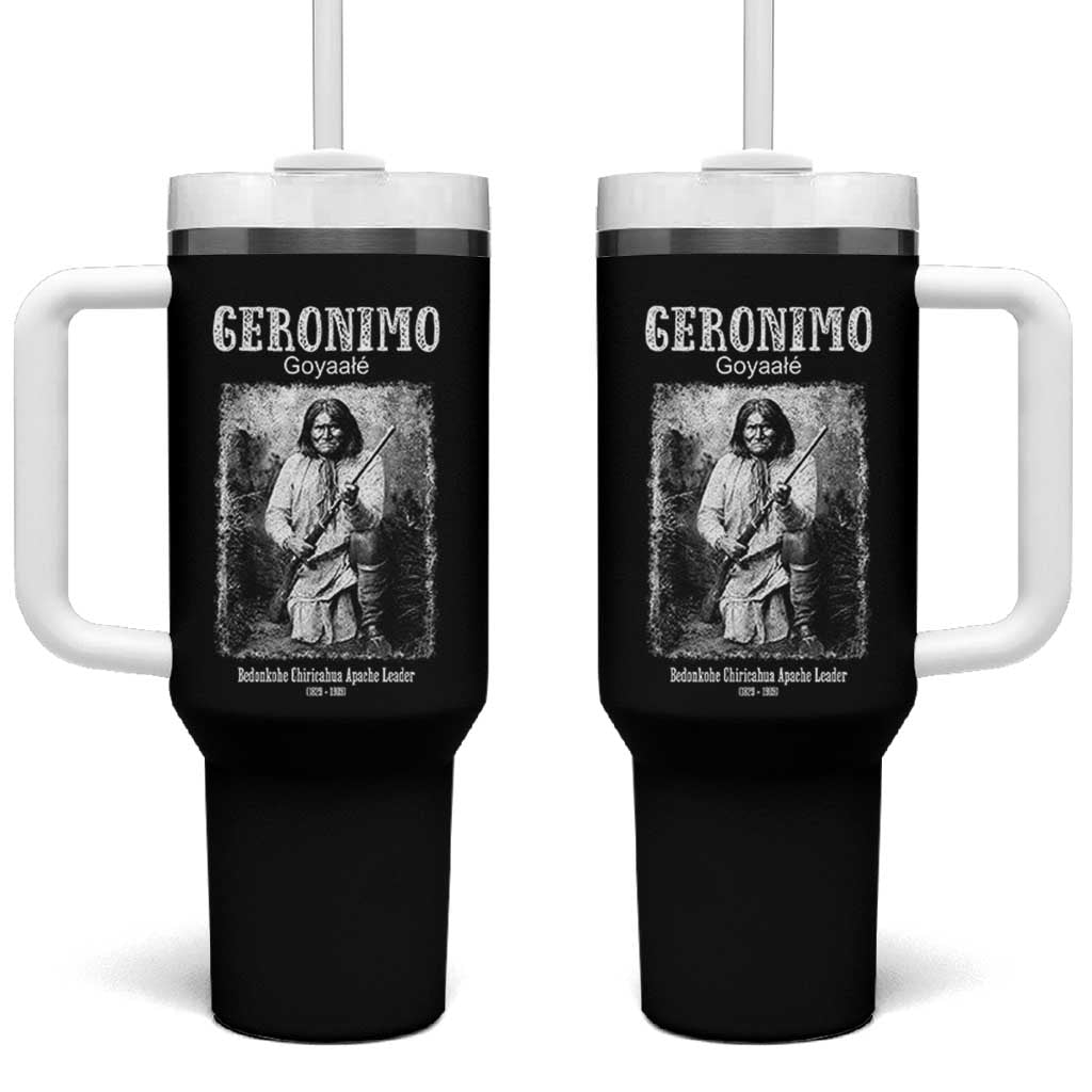 Geronimo Apache Leader American Indian History Tumbler With Handle