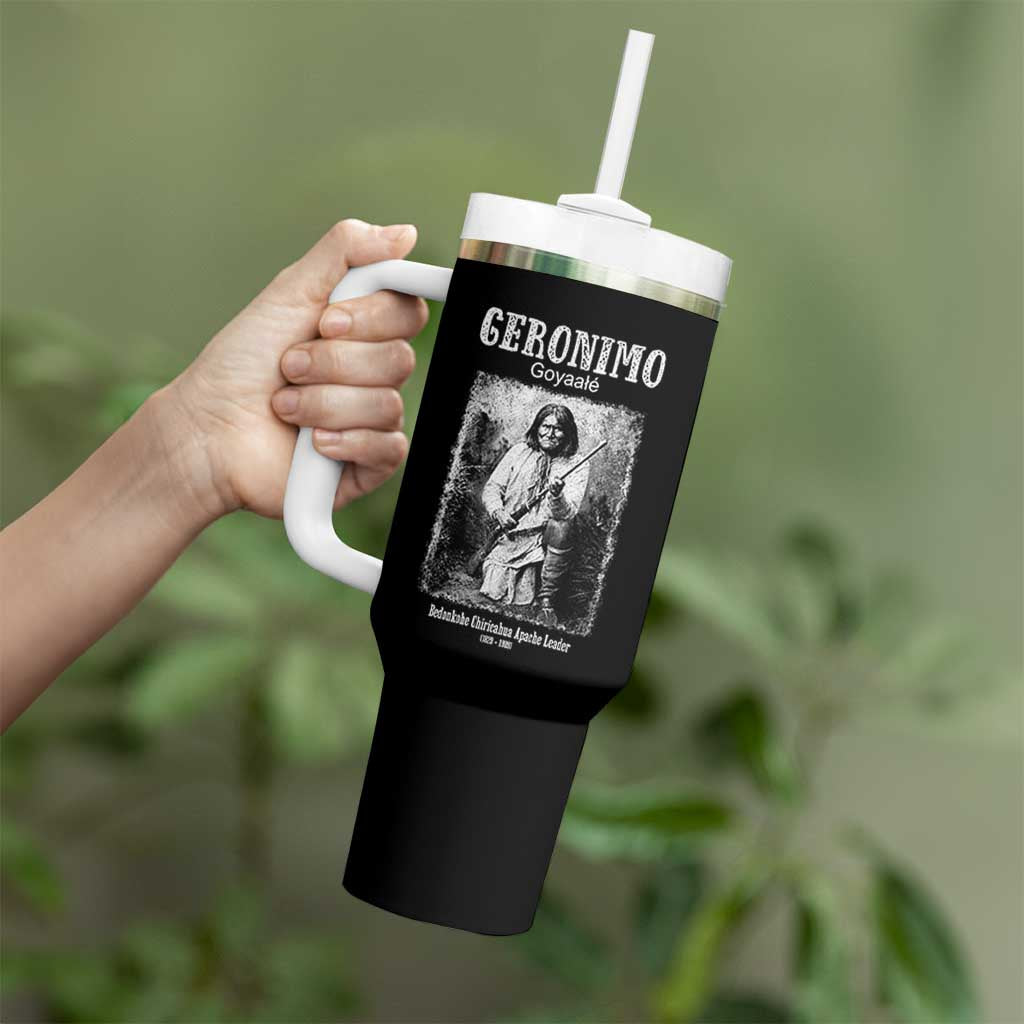 Geronimo Apache Leader American Indian History Tumbler With Handle